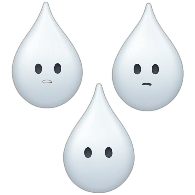 Three White drops emoji