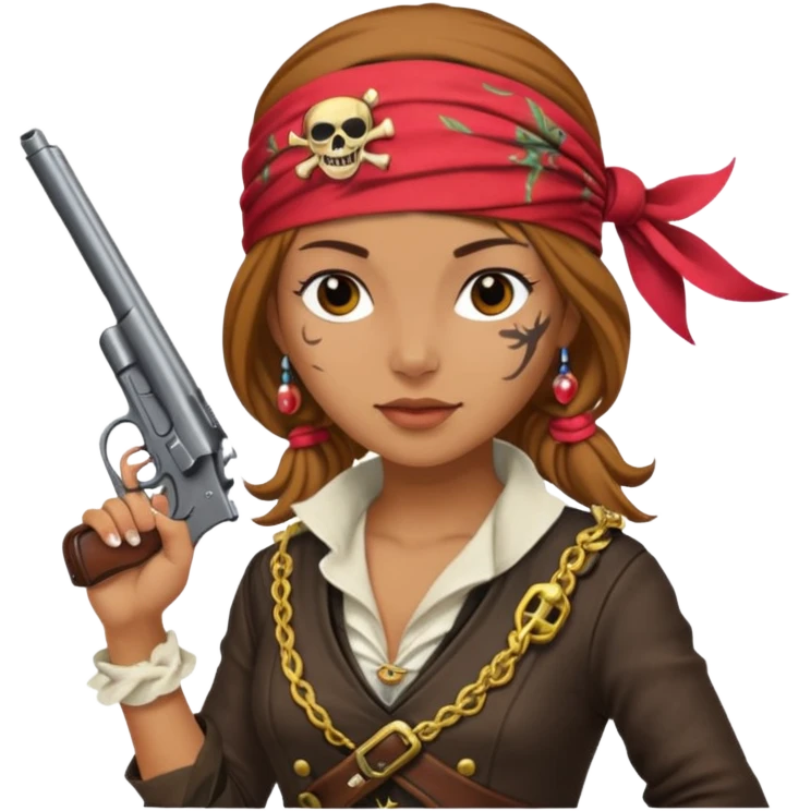 Lady Pirate With Gun. emoji