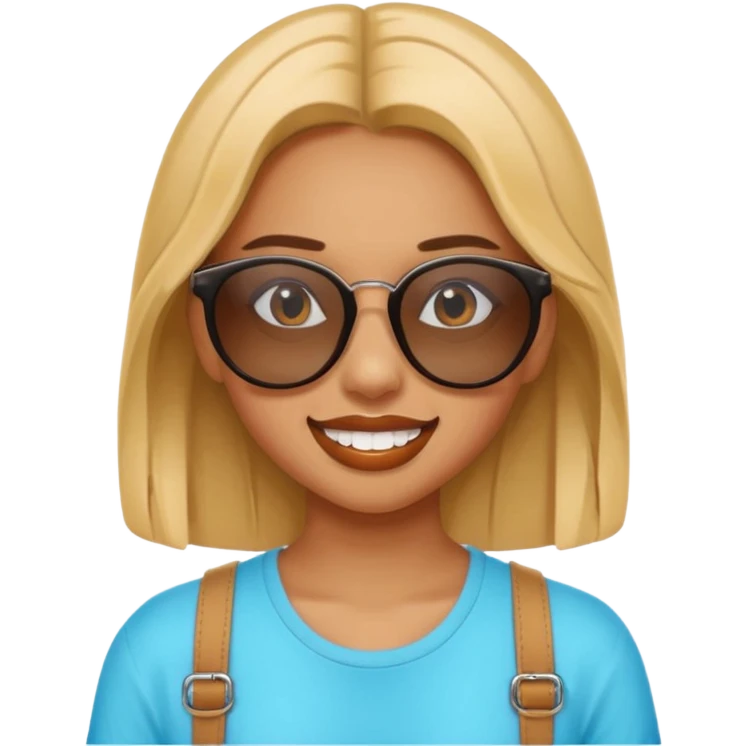 Braces girl, cool sunglasses emoji
