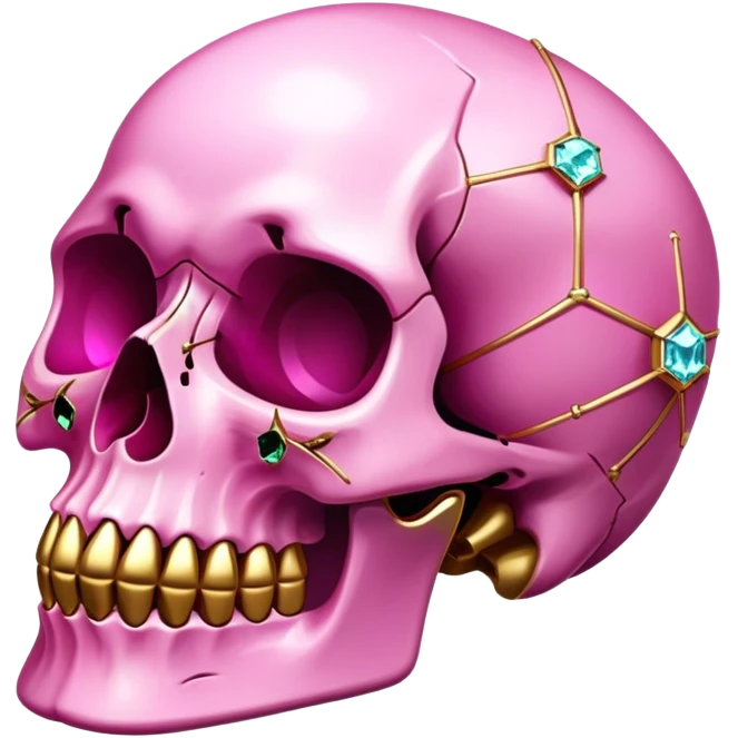 gemstone skull crystal gold pink emoji