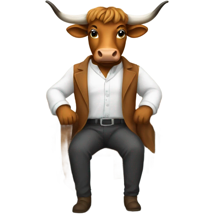 Bevo sitting in a class room emoji