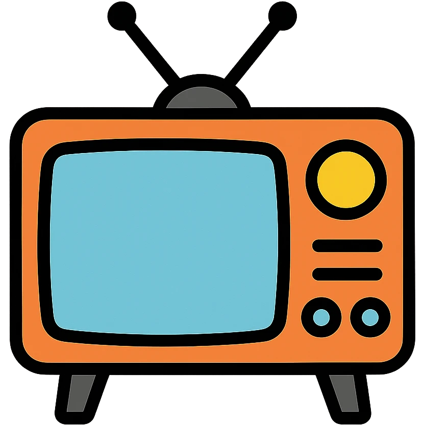 Vintage box television with antenna and control knobs emoji