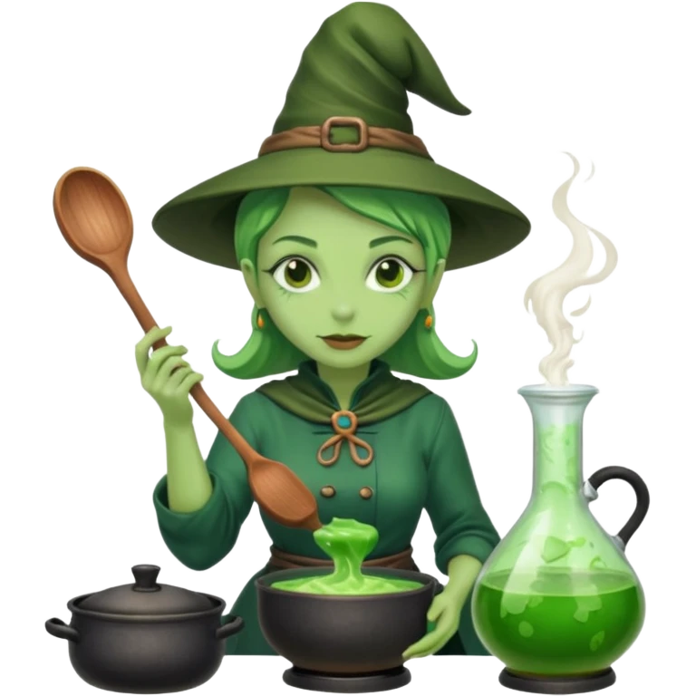green witch cooking potion emoji
