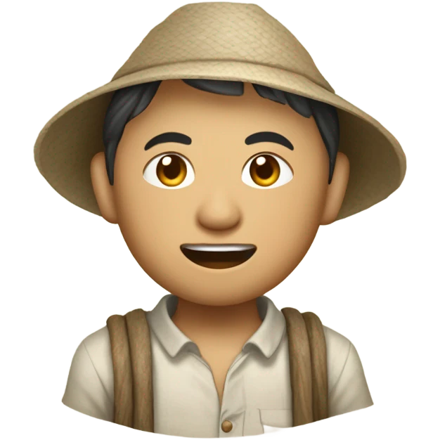 photorealistic Chinese peasant 1960s emoji