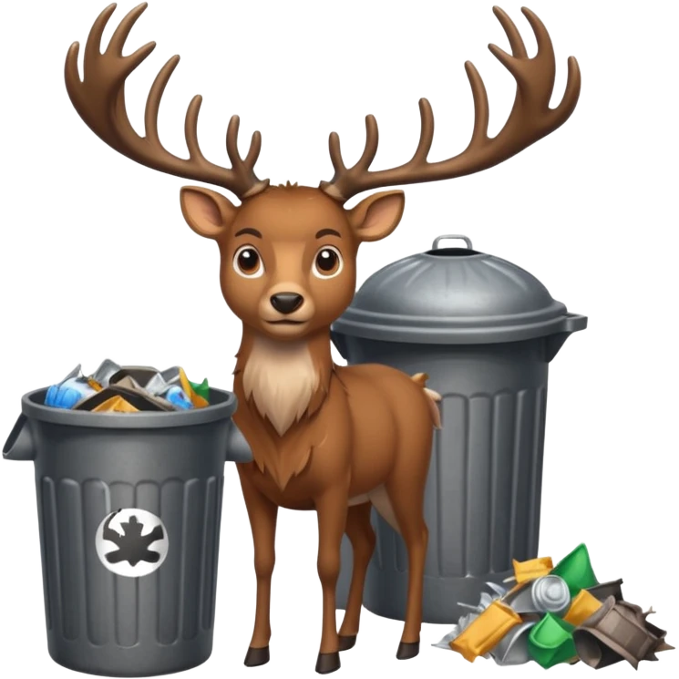 Buck with trashcan emoji