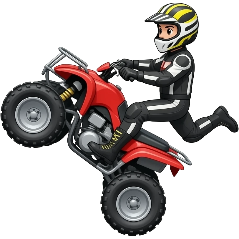 Motociclista cayendo en un barranco con una cuatrimoto emoji