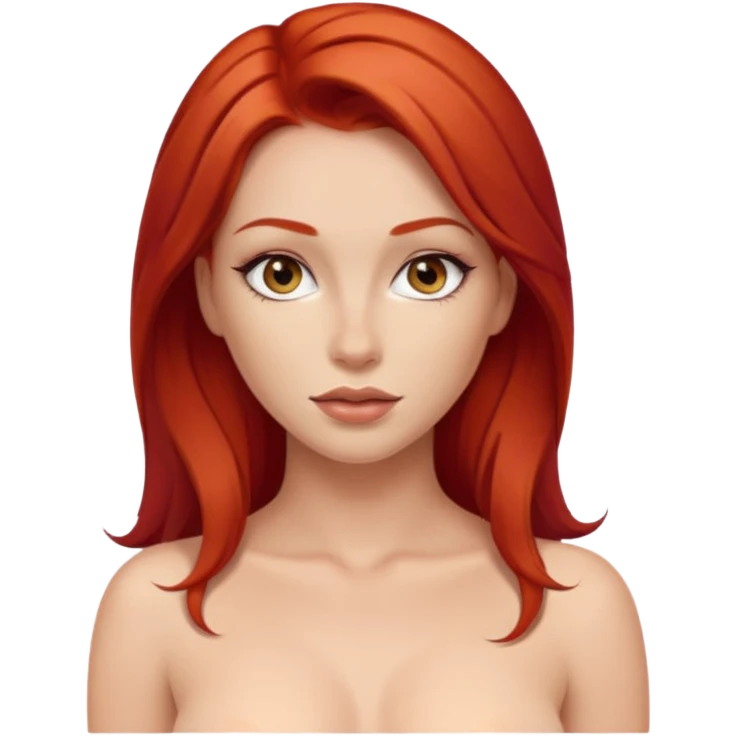 Sexy  naked red hair princess emoji