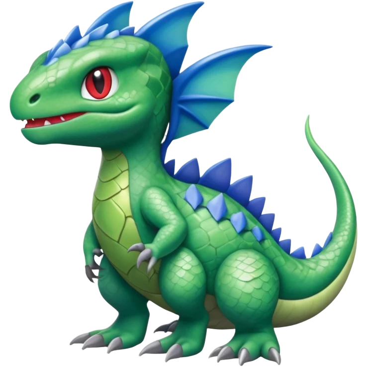 Larvitar-Axew-Grovyle-hybrid-Fakémon-creature (full body) emoji