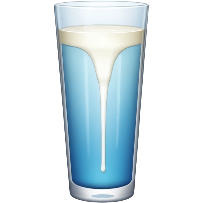 the drink is white, The bottom and mouth of the glass are the same width and thin a toll, There is only white liquid inside,photo realistic emoji