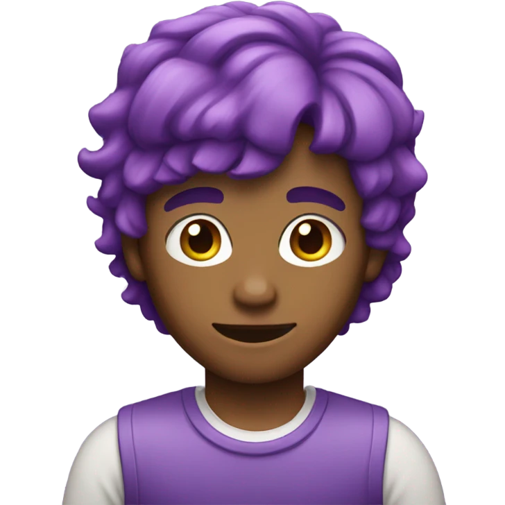 Boy with purple mullet ￼ emoji