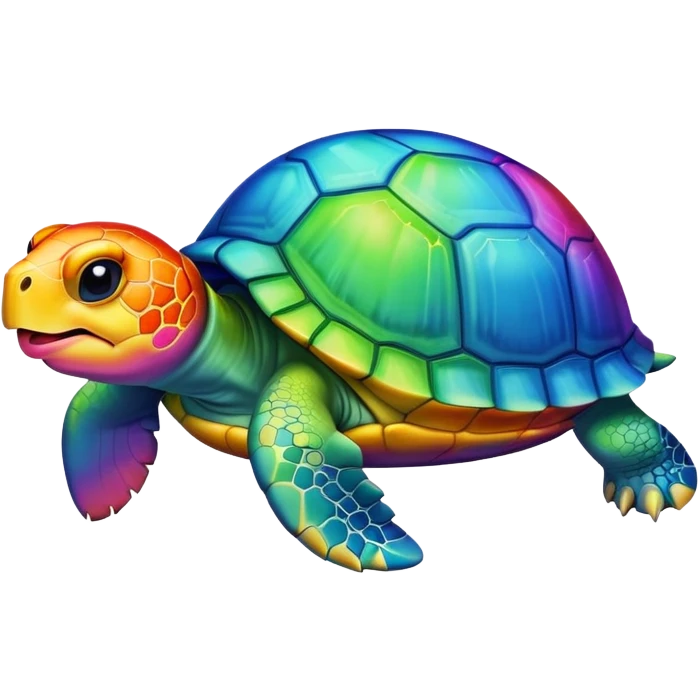 Turtle sticking its tongue out in a rainbow  emoji