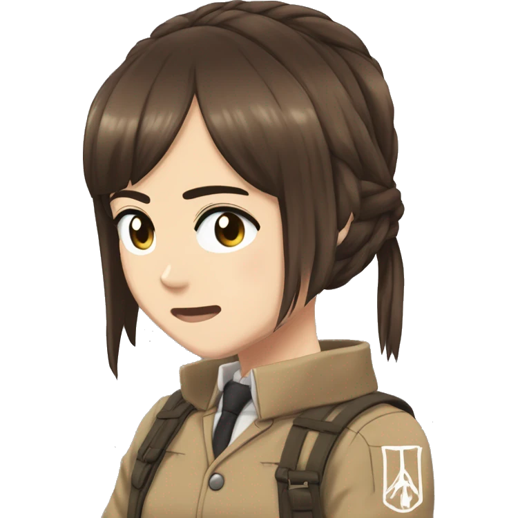 Sasha Braus brown hair hair in a ponytail anime attack on titan emoji