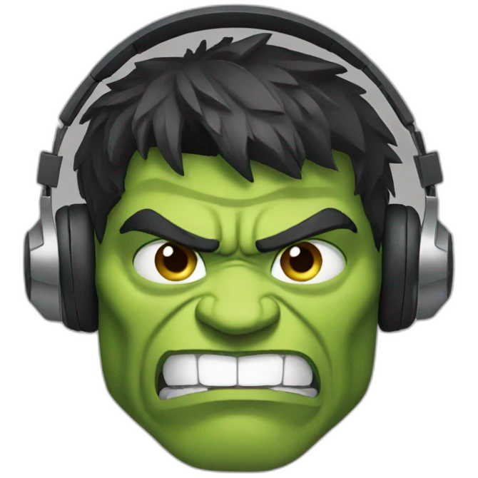 Hulk wearing headphones  emoji