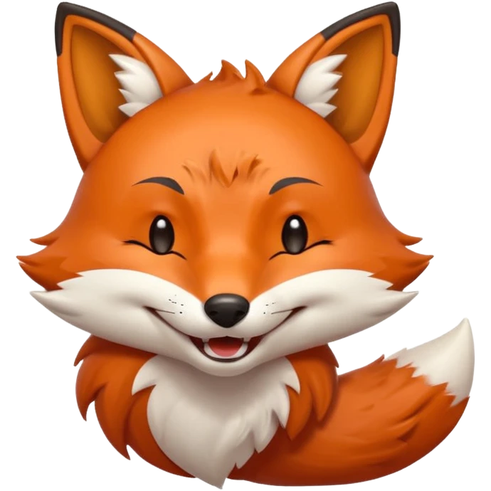 A fox head with heart eyes
The second one should be a fox that is laughing
The third one should be a fox with an athletic body that shows strength, for example
The fourth one should be a fox head that is sleepy and relaxed
The fifth one should be sad with teary eyes emoji