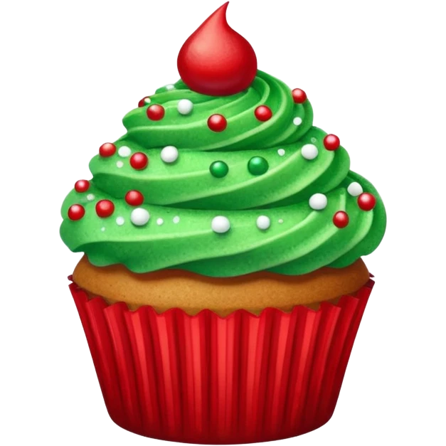 glitter red and green cupcake emoji