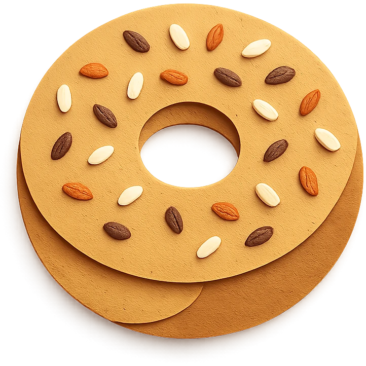 aesthetic bagel with layered paper craft look emoji