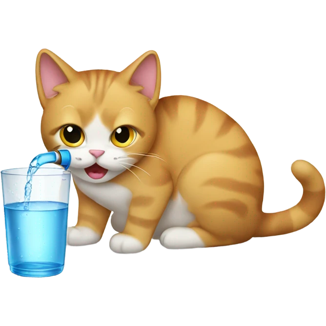 Cat drinks water  emoji