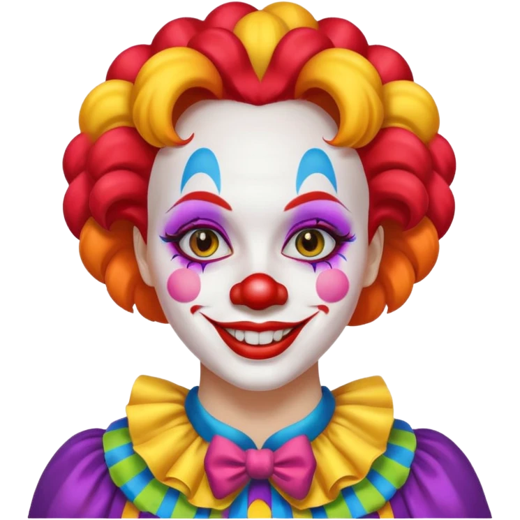 Woman in clown makeup emoji