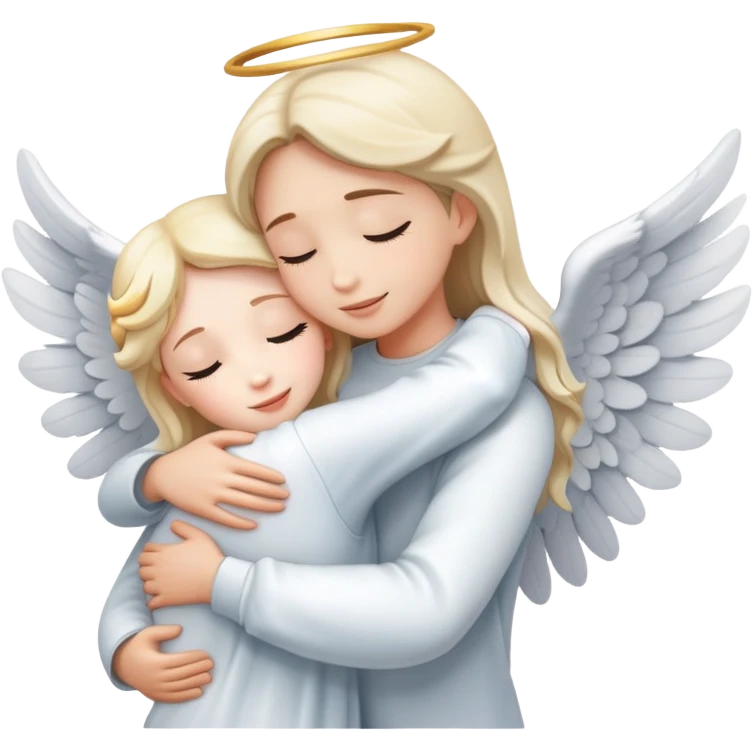 Hug with angel emoji