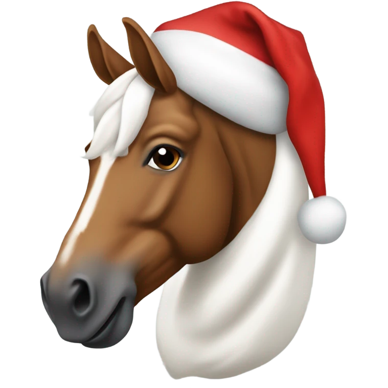 Caballo con gorro papá Noel emoji