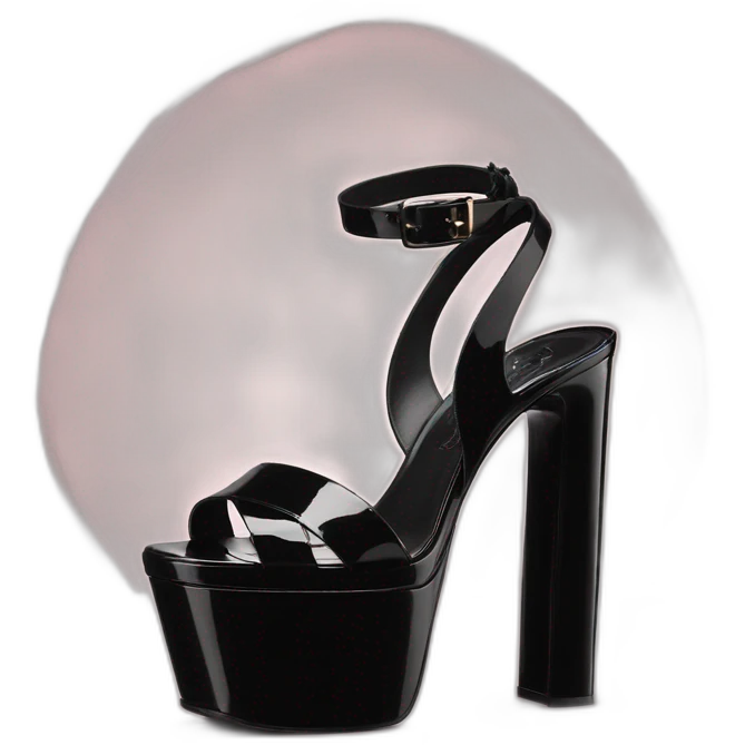 Ysl heel sandal TRIBUTE PLATFORM SANDAL black PATENT LEATHER emoji