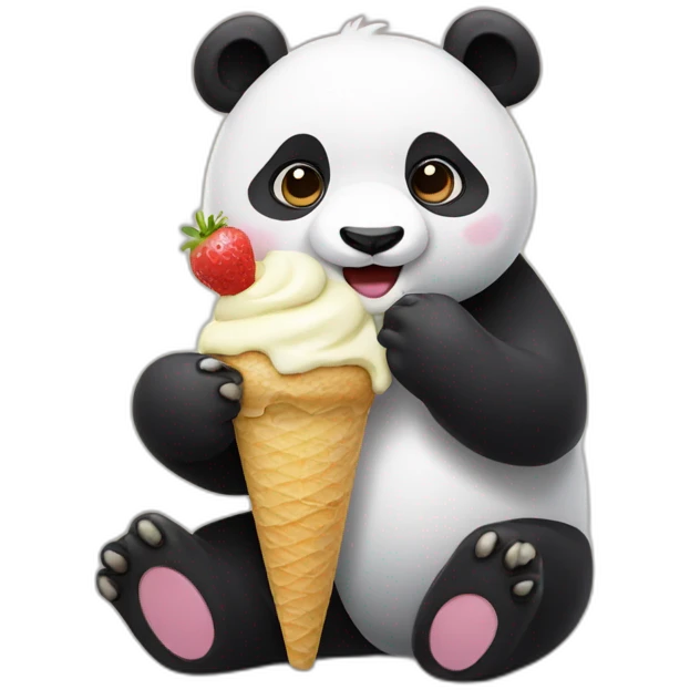 Panda eating ice cream emoji