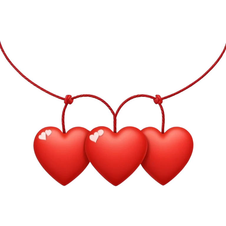 Two hearts connected by string for 'Stay' song emoji