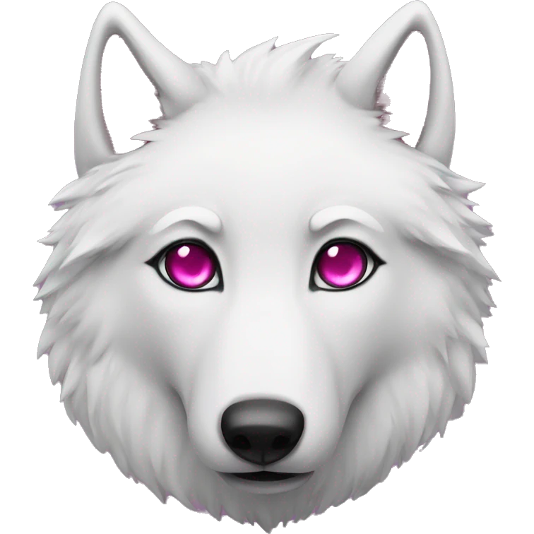 white wolf christmas with dark pink eyes emoji