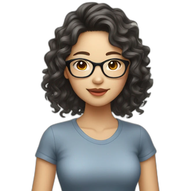 hot-asian-girl-with-wavy-hair-and-glasses emoji