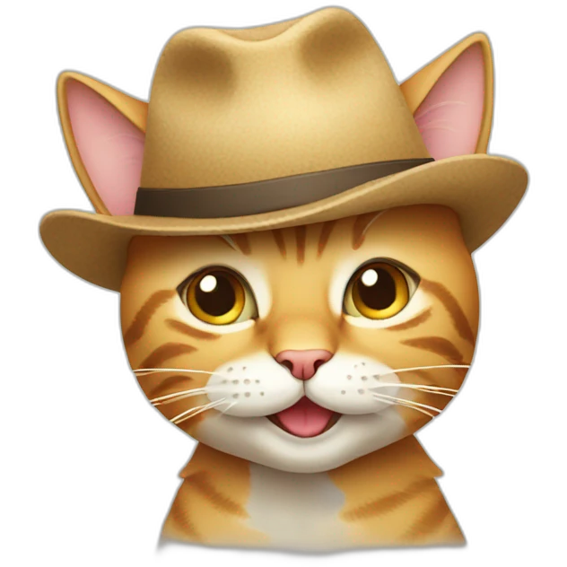 Cat winking with hat emoji