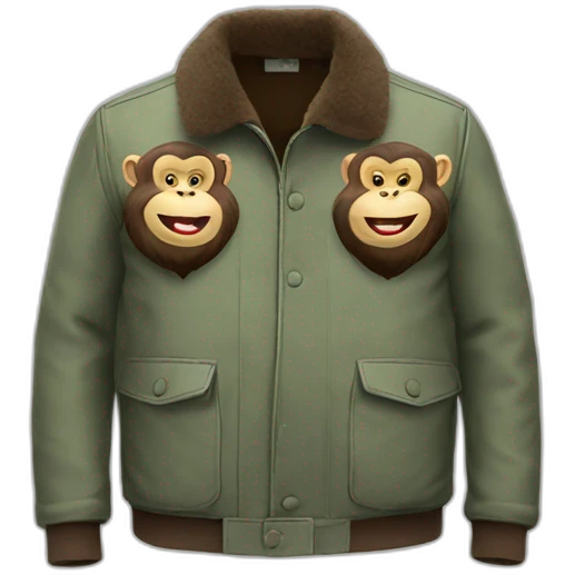 3 old fat happy monkeys jackets open emoji