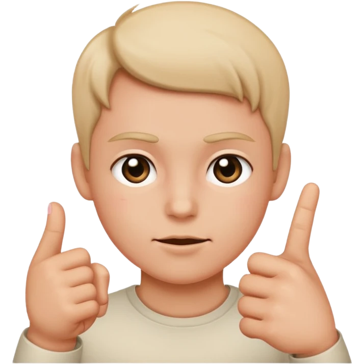 pointing fingers and blushing emoji
