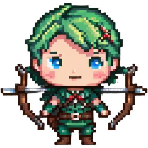 chibi archer character with bow emoji