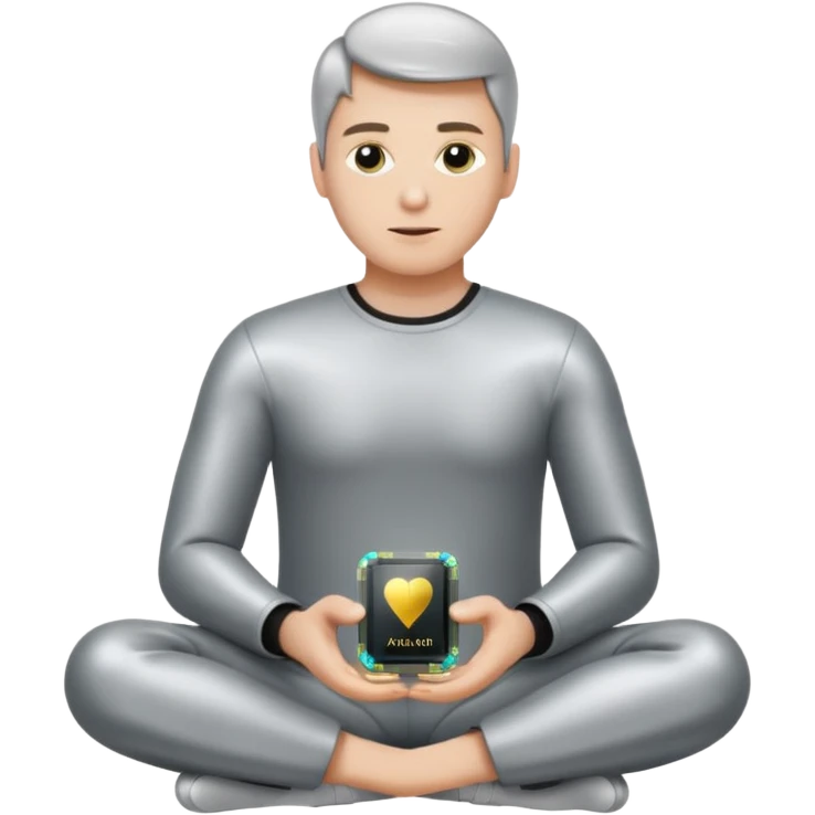 a man with a small AI chip next to him emoji