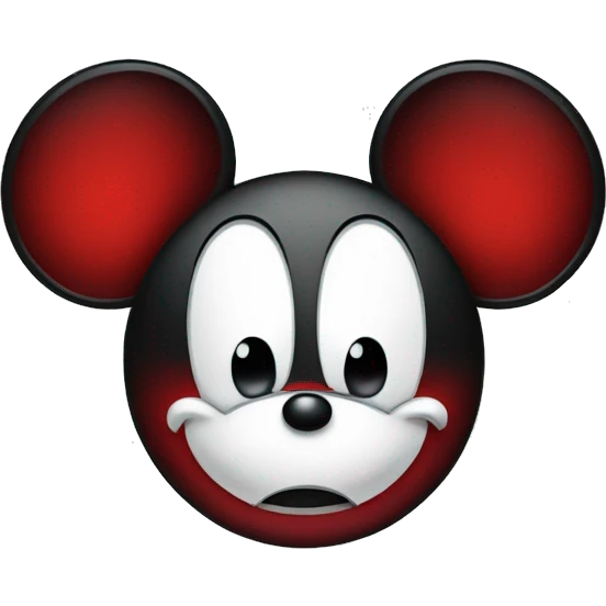 Angry Mickey the mouse with red eyes emoji