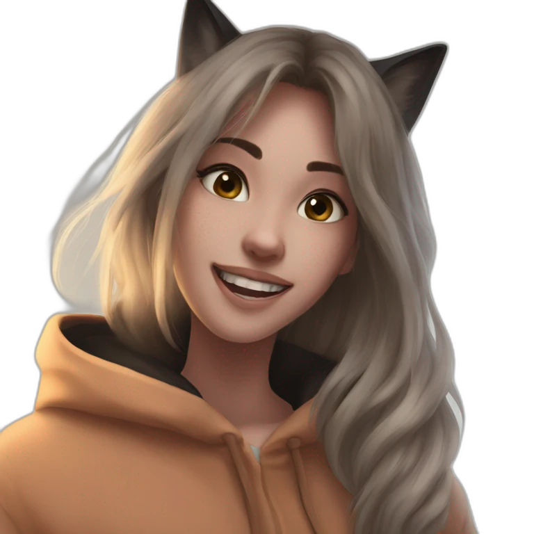 cute girl with cat ears emoji