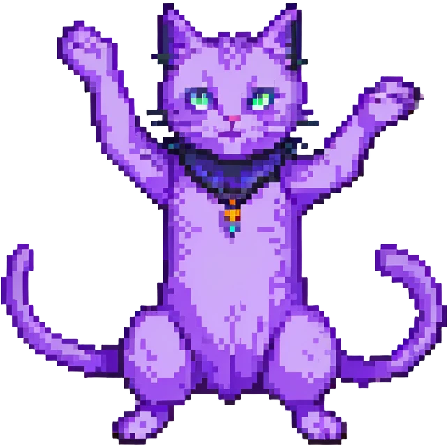 purple cat casting a spell emoji