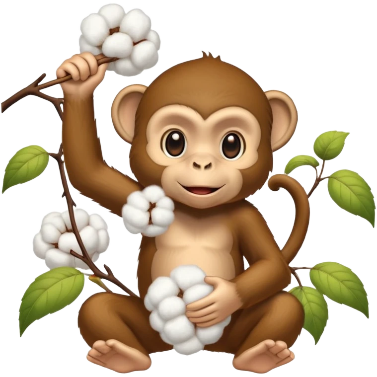 Monkey picking cotton  emoji