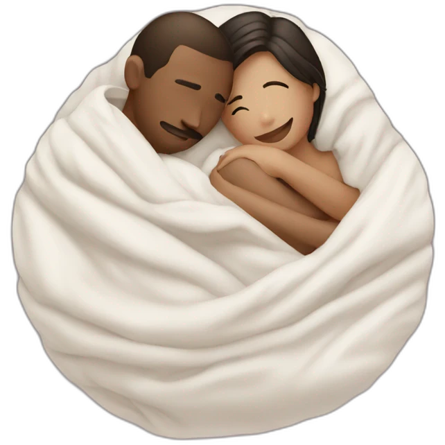 lovers hugging in comforter ball emoji