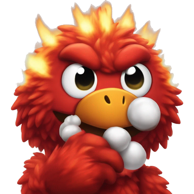 Elmo Legendary Pokémon:
Emberino
A playful Fire/Psychic-type, Emberino has a warm, red fur and a cheerful disposition. With the ability *Heartfelt Glow,* it can heal allies in battle.  emoji