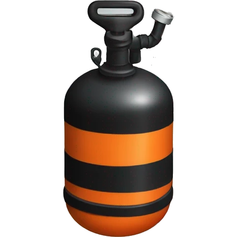 Black, organge and silver scuba tank emoji