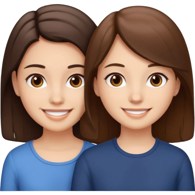 2 Besties g girls one dark brown hair one light brown hair emoji