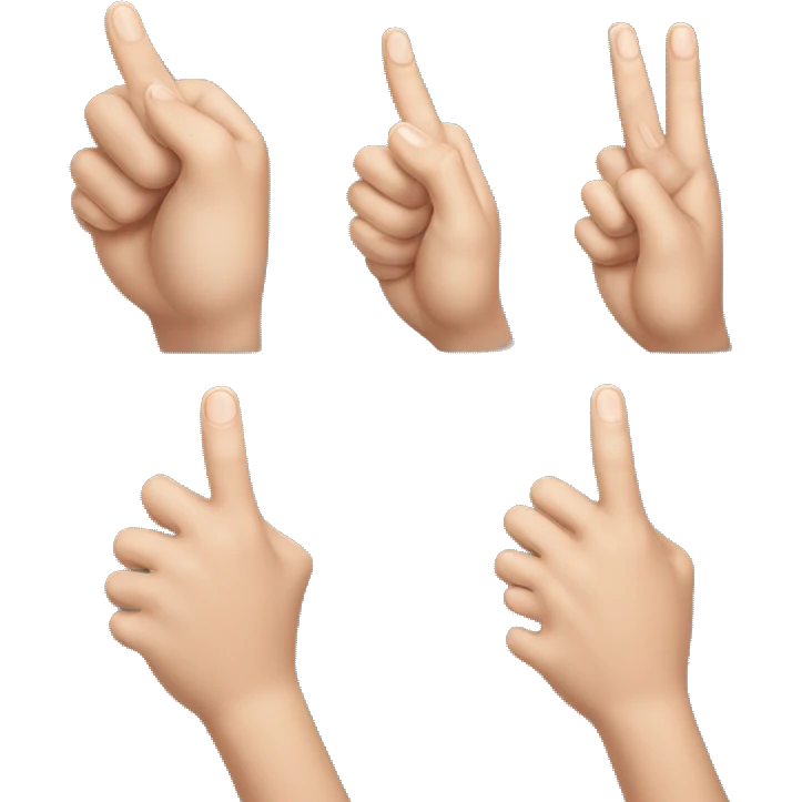 Thumb, index and middle finger up while ring and pinky down emoji