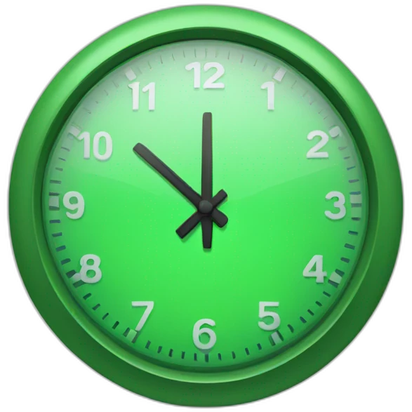green fast clock emoji