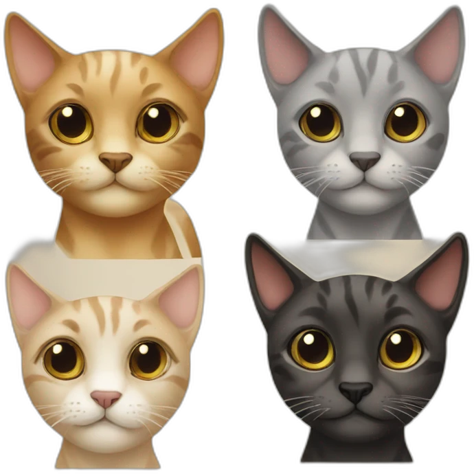 a cute big eyed cat mixed with a horse emoji