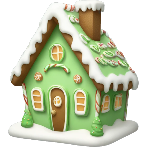 Cosy light green gingerbread house  emoji