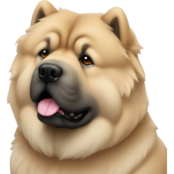 Beige grey chow-chow black muzzle emoji