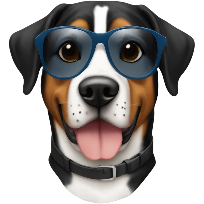 Swiss mountain dog with sunglasses emoji