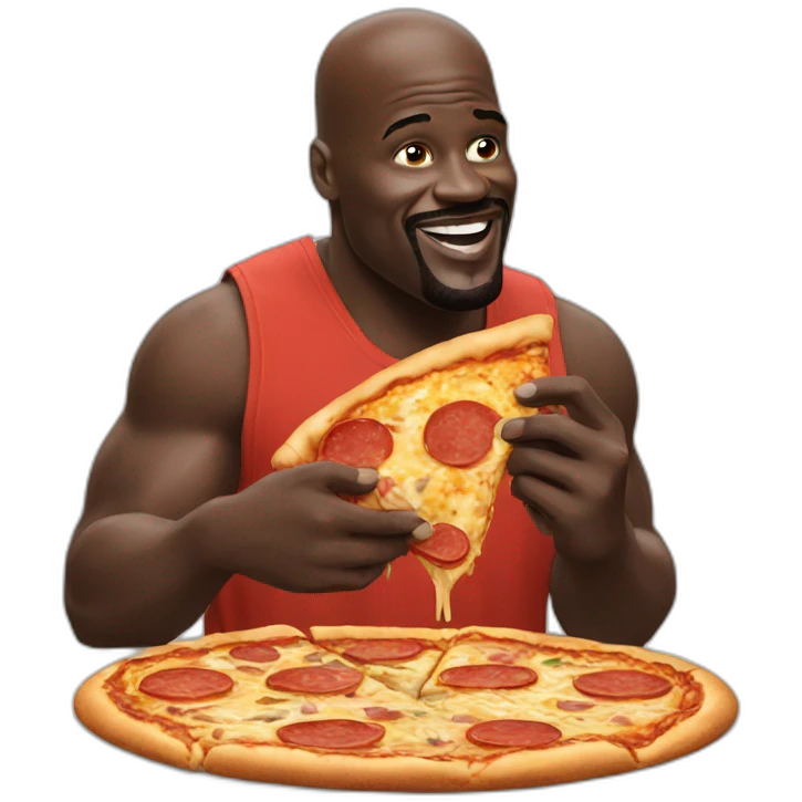 Shaq eating pizza emoji