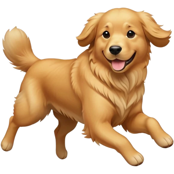 Golden retriever jumping emoji